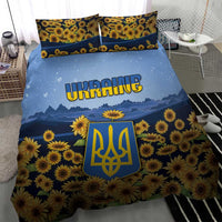 Ukraine Bedding Set Coat Of Arms On Sunflower Field - Wonder Print Shop