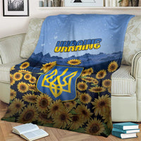 Ukraine Blanket Coat Of Arms On Sunflower Field - Wonder Print Shop
