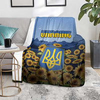 Ukraine Blanket Coat Of Arms On Sunflower Field - Wonder Print Shop
