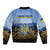 Personalized Ukraine Bomber Jacket Coat Of Arms On Sunflower Field - Wonder Print Shop