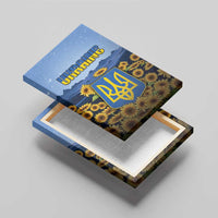 Ukraine Canvas Wall Art Coat Of Arms On Sunflower Field - Wonder Print Shop