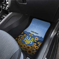 Ukraine Car Mats Coat Of Arms On Sunflower Field - Wonder Print Shop