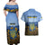Personalized Ukraine Couples Matching Off Shoulder Maxi Dress and Hawaiian Shirt Coat Of Arms On Sunflower Field - Wonder Print Shop