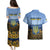 Personalized Ukraine Couples Matching Puletasi and Hawaiian Shirt Coat Of Arms On Sunflower Field - Wonder Print Shop