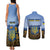 Personalized Ukraine Couples Matching Tank Maxi Dress and Long Sleeve Button Shirt Coat Of Arms On Sunflower Field - Wonder Print Shop