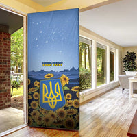 Ukraine Door Cover Coat Of Arms On Sunflower Field - Wonder Print Shop