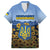 Personalized Ukraine Family Matching Long Sleeve Bodycon Dress and Hawaiian Shirt Coat Of Arms On Sunflower Field - Wonder Print Shop