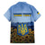 Personalized Ukraine Family Matching Long Sleeve Bodycon Dress and Hawaiian Shirt Coat Of Arms On Sunflower Field - Wonder Print Shop
