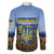 Personalized Ukraine Family Matching Long Sleeve Bodycon Dress and Hawaiian Shirt Coat Of Arms On Sunflower Field - Wonder Print Shop