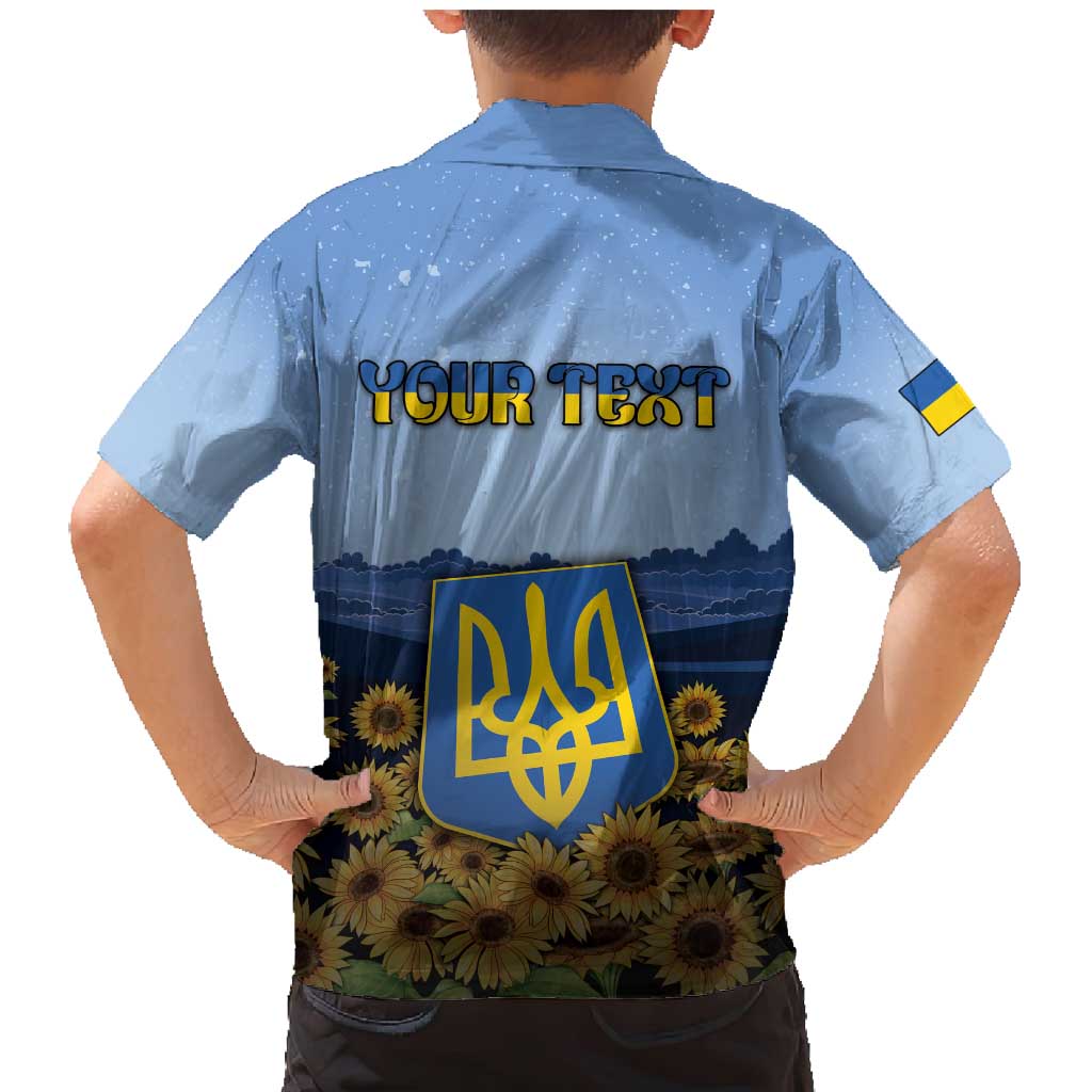 Personalized Ukraine Family Matching Mermaid Dress and Hawaiian Shirt Coat Of Arms On Sunflower Field - Wonder Print Shop