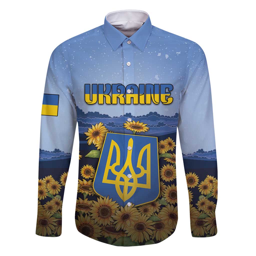 Personalized Ukraine Family Matching Mermaid Dress and Hawaiian Shirt Coat Of Arms On Sunflower Field - Wonder Print Shop
