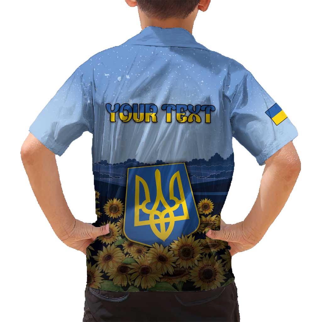 Personalized Ukraine Family Matching Summer Maxi Dress and Hawaiian Shirt Coat Of Arms On Sunflower Field - Wonder Print Shop