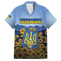 Personalized Ukraine Family Matching Tank Maxi Dress and Hawaiian Shirt Coat Of Arms On Sunflower Field - Wonder Print Shop