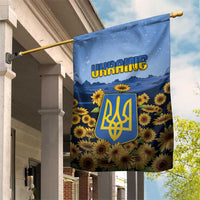 Ukraine Garden Flag Coat Of Arms On Sunflower Field - Wonder Print Shop