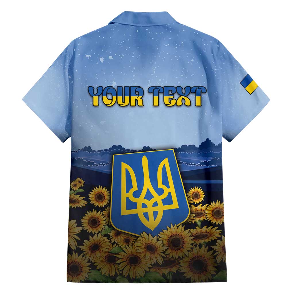 Personalized Ukraine Hawaiian Shirt Coat Of Arms On Sunflower Field - Wonder Print Shop