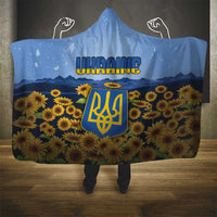 Ukraine Hooded Blanket Coat Of Arms On Sunflower Field - Wonder Print Shop