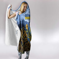 Ukraine Hooded Blanket Coat Of Arms On Sunflower Field - Wonder Print Shop