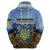 Personalized Ukraine Hoodie Coat Of Arms On Sunflower Field - Wonder Print Shop
