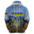 Personalized Ukraine Hoodie Coat Of Arms On Sunflower Field - Wonder Print Shop