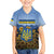 Personalized Ukraine Kid Hawaiian Shirt Coat Of Arms On Sunflower Field - Wonder Print Shop