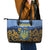 Ukraine Leather Tote Bag Coat Of Arms On Sunflower Field - Wonder Print Shop