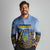 Personalized Ukraine Long Sleeve Polo Shirt Coat Of Arms On Sunflower Field - Wonder Print Shop