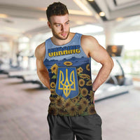 Personalized Ukraine Men Tank Top Coat Of Arms On Sunflower Field - Wonder Print Shop