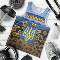 Personalized Ukraine Men Tank Top Coat Of Arms On Sunflower Field - Wonder Print Shop