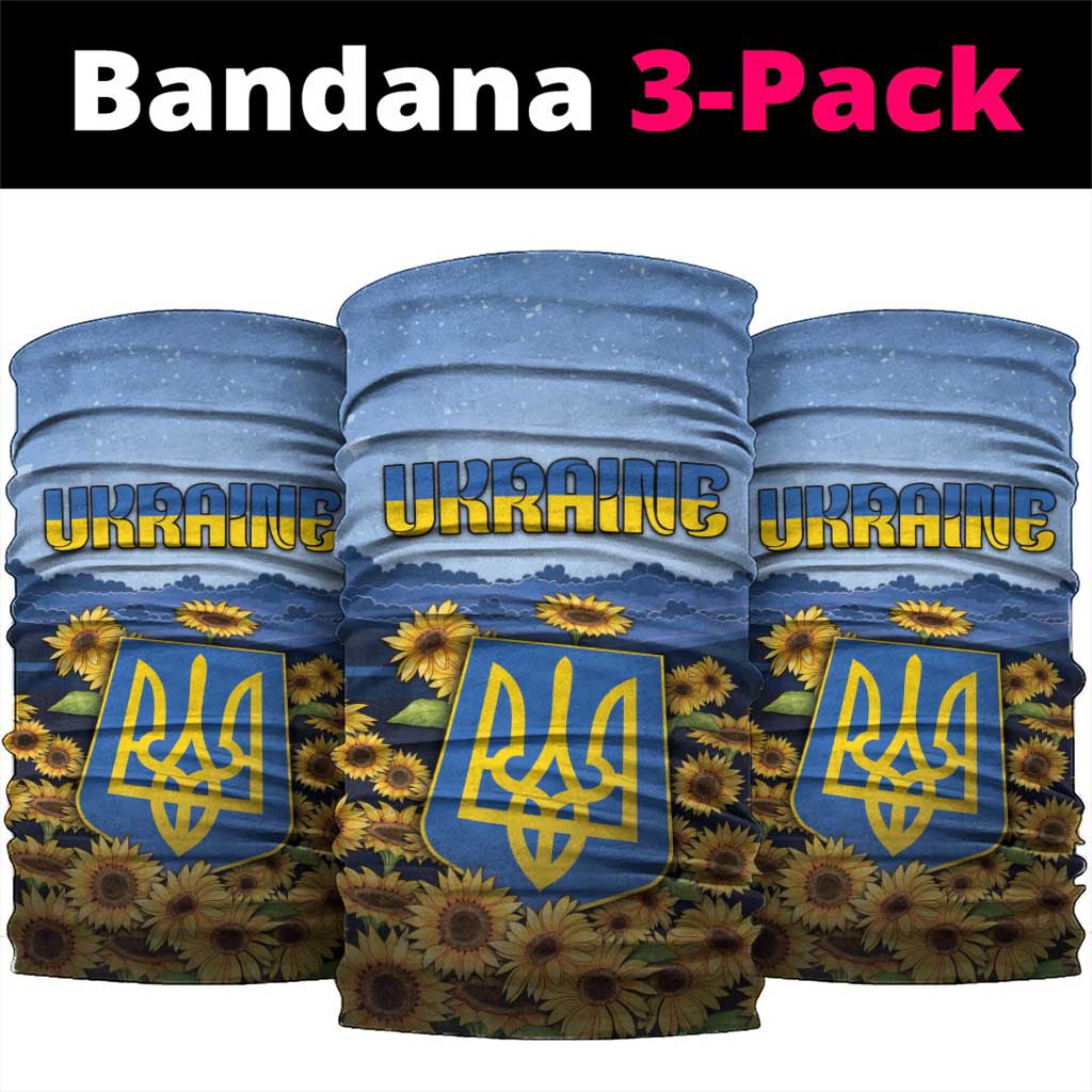 Ukraine Neck Gaiter Coat Of Arms On Sunflower Field - Wonder Print Shop