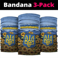 Ukraine Neck Gaiter Coat Of Arms On Sunflower Field - Wonder Print Shop