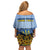 Personalized Ukraine Off Shoulder Short Dress Coat Of Arms On Sunflower Field - Wonder Print Shop