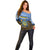 Personalized Ukraine Off Shoulder Sweater Coat Of Arms On Sunflower Field - Wonder Print Shop