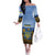 Personalized Ukraine Off The Shoulder Long Sleeve Dress Coat Of Arms On Sunflower Field - Wonder Print Shop