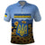 Personalized Ukraine Polo Shirt Coat Of Arms On Sunflower Field - Wonder Print Shop