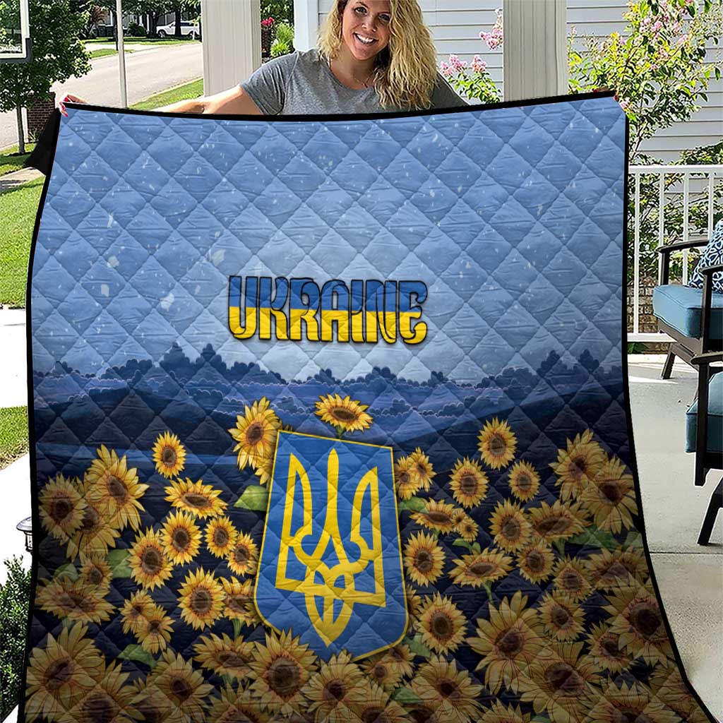 Ukraine Quilt Coat Of Arms On Sunflower Field - Wonder Print Shop