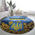 Ukraine Round Carpet Coat Of Arms On Sunflower Field - Wonder Print Shop