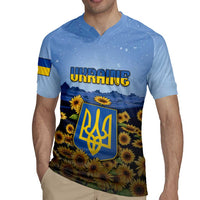 Personalized Ukraine Rugby Jersey Coat Of Arms On Sunflower Field - Wonder Print Shop
