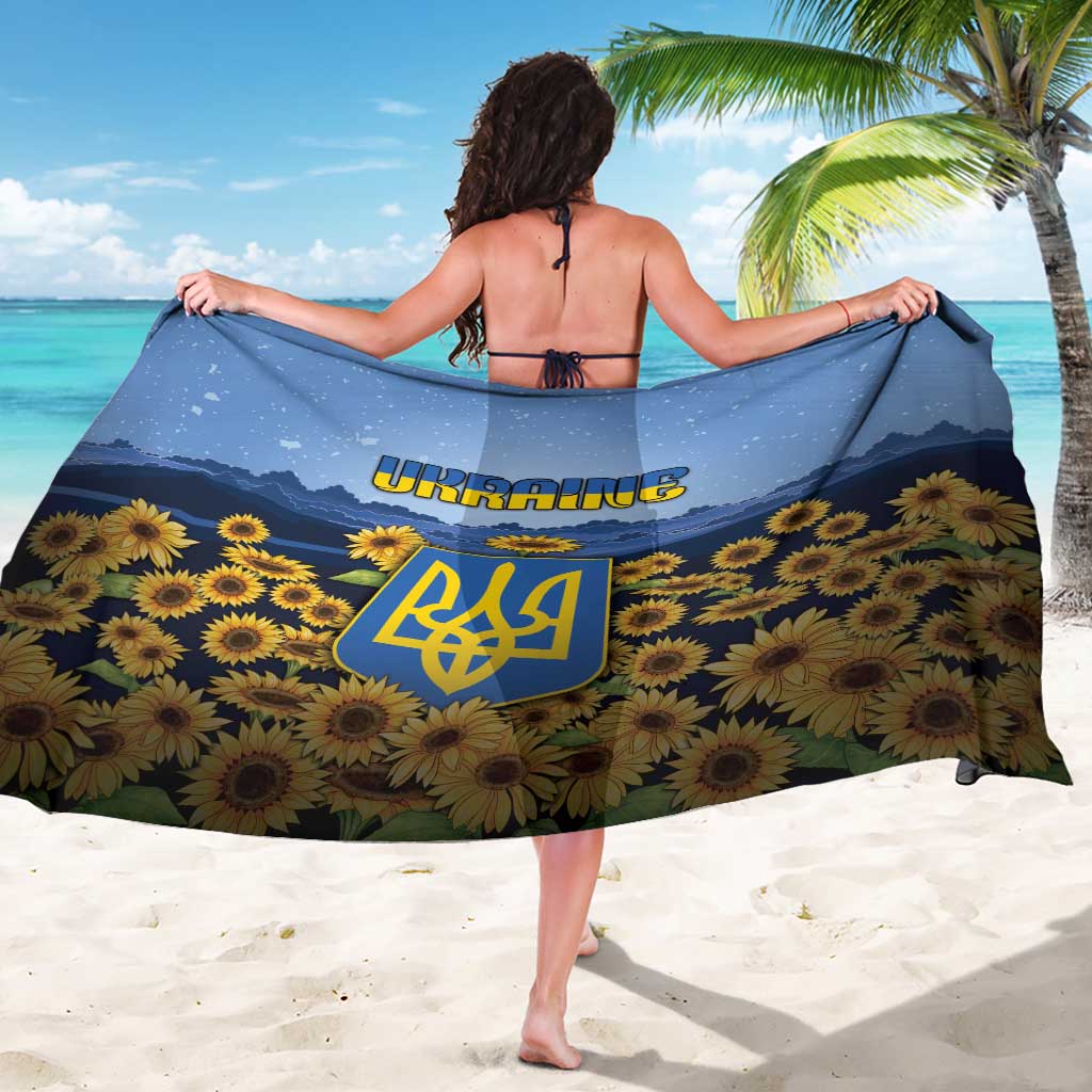 Ukraine Sarong Coat Of Arms On Sunflower Field - Wonder Print Shop