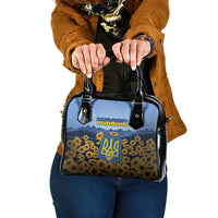 Ukraine Shoulder Handbag Coat Of Arms On Sunflower Field - Wonder Print Shop
