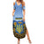 Personalized Ukraine Summer Maxi Dress Coat Of Arms On Sunflower Field - Wonder Print Shop