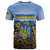 Personalized Ukraine T Shirt Coat Of Arms On Sunflower Field - Wonder Print Shop