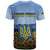 Personalized Ukraine T Shirt Coat Of Arms On Sunflower Field - Wonder Print Shop