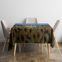 Ukraine Tablecloth Coat Of Arms On Sunflower Field - Wonder Print Shop
