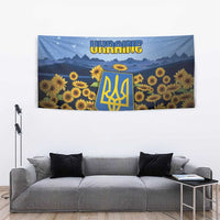 Ukraine Tapestry Coat Of Arms On Sunflower Field - Wonder Print Shop