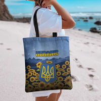 Ukraine Tote Bag Coat Of Arms On Sunflower Field - Wonder Print Shop