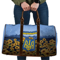 Ukraine Travel Bag Coat Of Arms On Sunflower Field - Wonder Print Shop