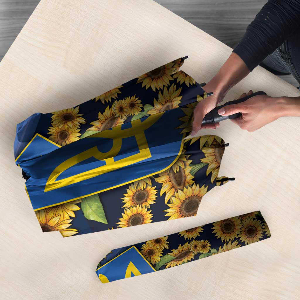 Ukraine Umbrella Coat Of Arms On Sunflower Field - Wonder Print Shop