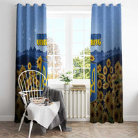 Ukraine Window Curtain Coat Of Arms On Sunflower Field - Wonder Print Shop