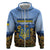 Personalized Ukraine Zip Hoodie Coat Of Arms On Sunflower Field - Wonder Print Shop
