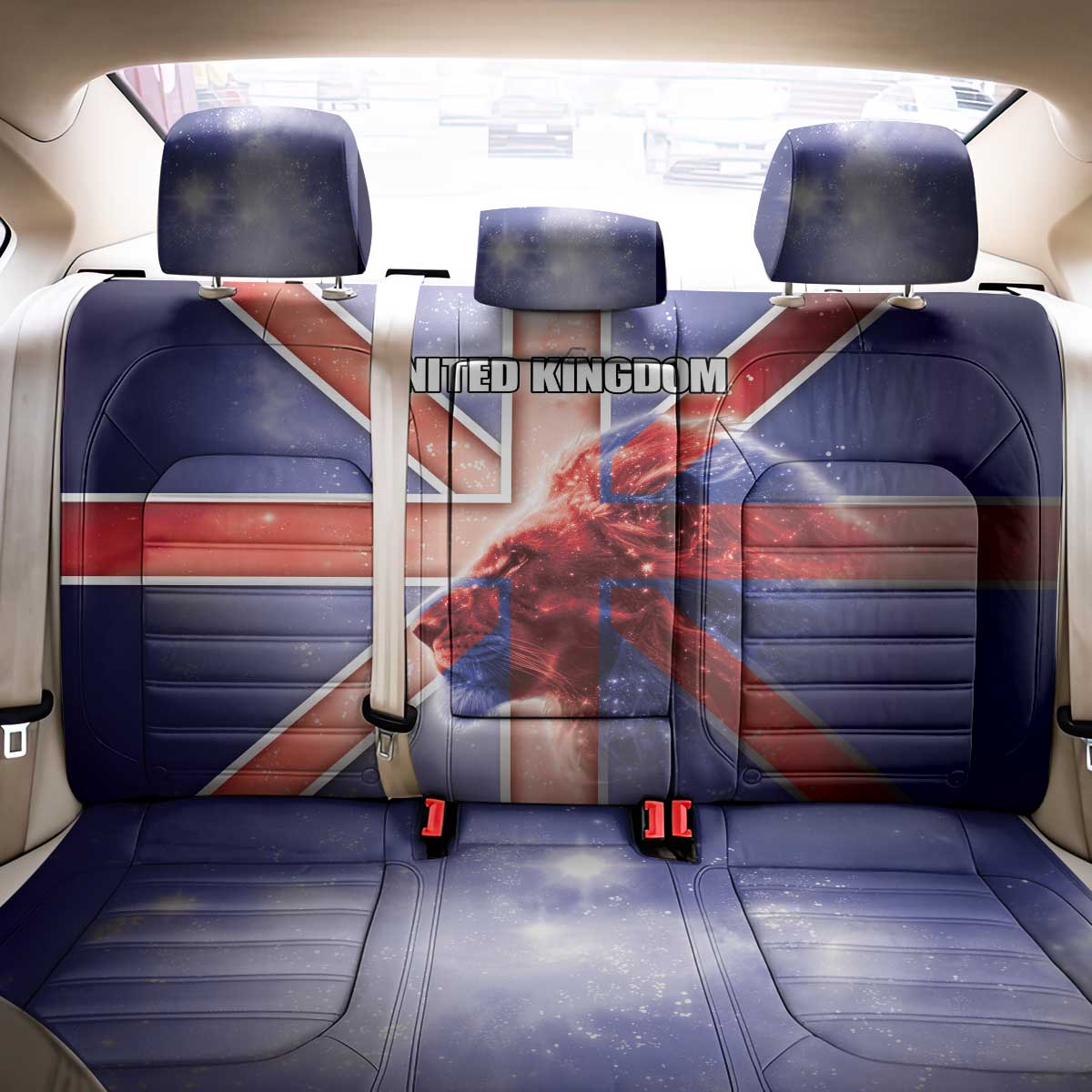 United Kingdom Back Car Seat Cover British Lion Flag Style - Wonder Print Shop